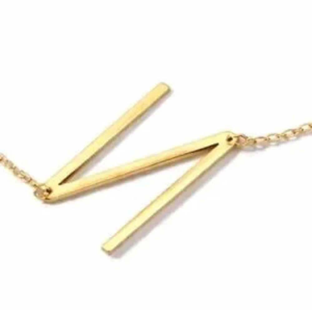 Gold Large Initial Necklace (9023)